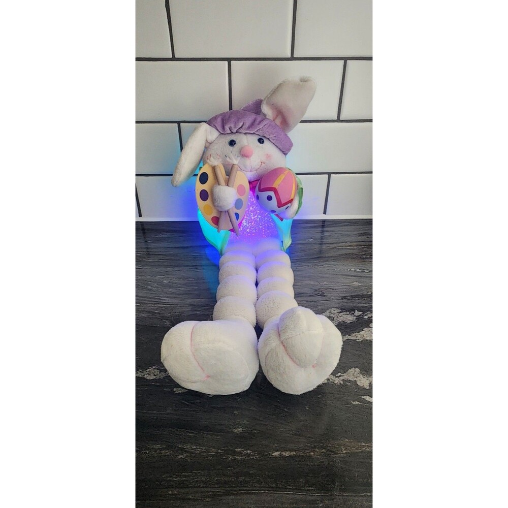 Avon 2008 Easter Bunny Melted Plastic Color Changing Egg Painter Shelf Sitter